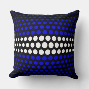 Coussin Motif Pois blanc et bleu