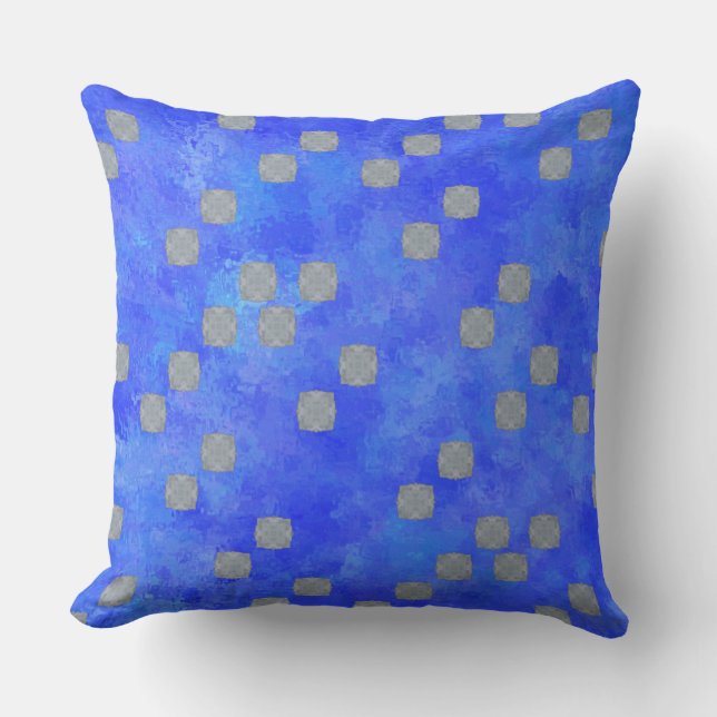 Coussin Motif Pois contemporain bleu (Recto)