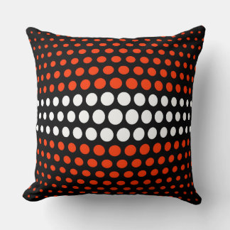 Coussin Motif Pois de Coquelicot et Blanc