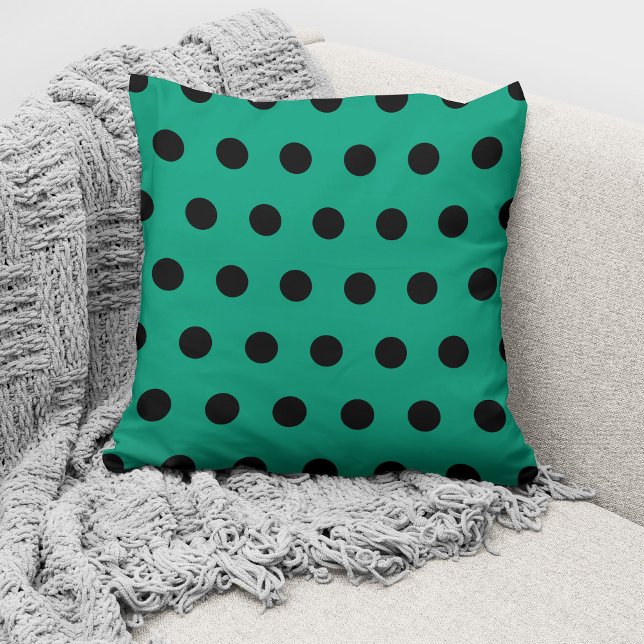 Coussin Motif Pois Emerald Green moderne (Créateur téléchargé)