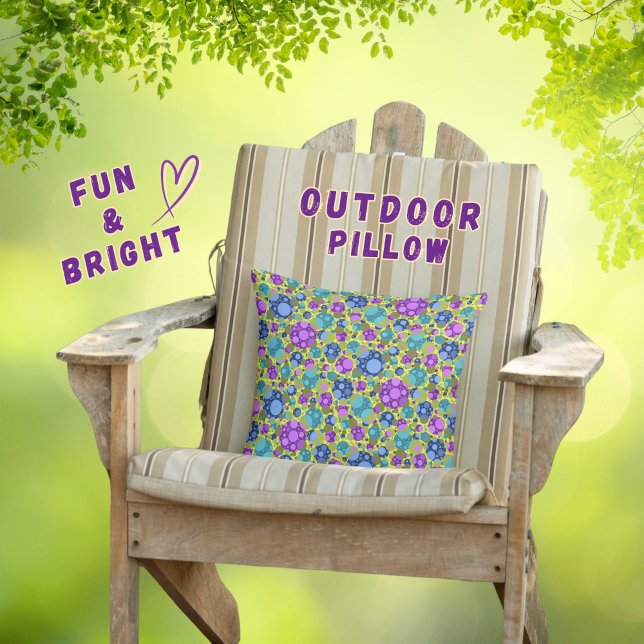 Coussin Motif pois en bleu rose Turquoise - (Créateur téléchargé)