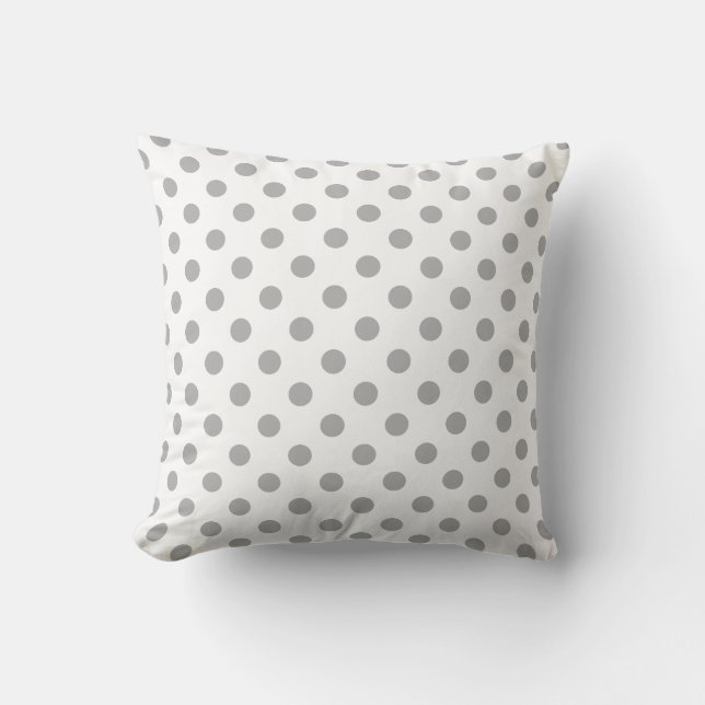 Coussin Motif Pois gris sur Arrière - plan blanc (Recto)