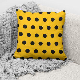 Coussin Motif Pois Jaune Et Noir Moderne