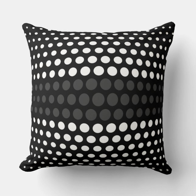 Coussin Motif Pois Jet et White (Recto)