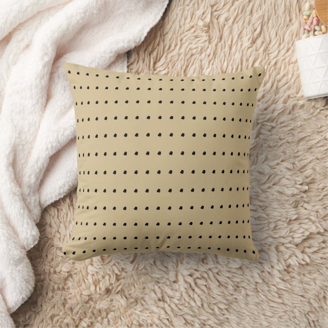 Coussin Motif Pois moderne beige et noir (Couverture)