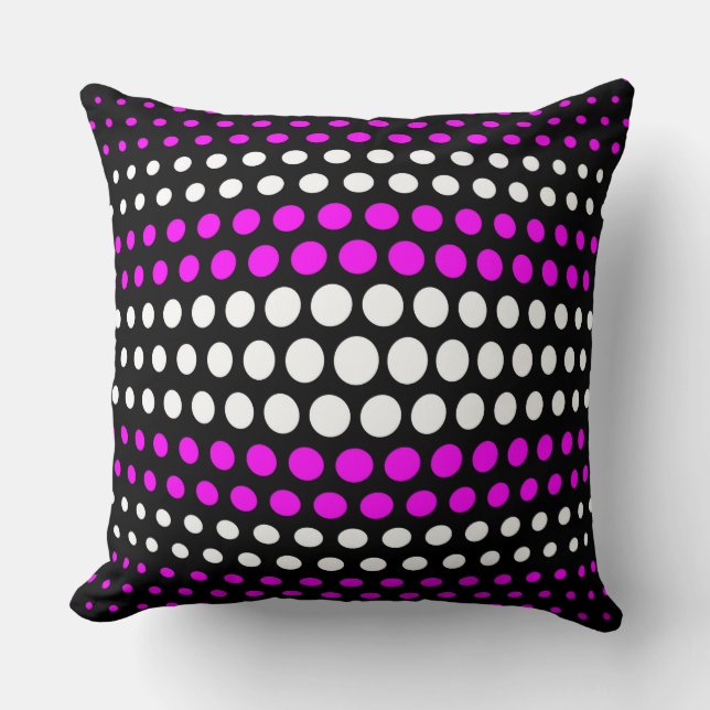 Coussin Motif Pois moderne Magenta & White (Recto)