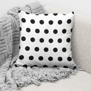 Coussin Motif Pois moderne noir et blanc