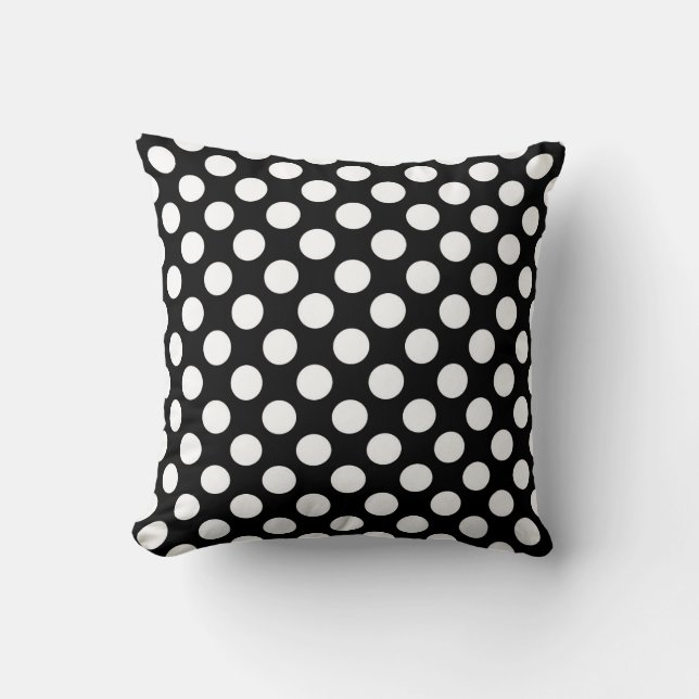 Coussin Motif pois noir et blanc (Recto)