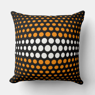 Coussin Motif Pois orange foncé et blanc