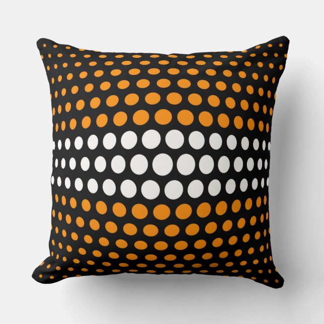 Coussin Motif Pois orange foncé et blanc (Recto)