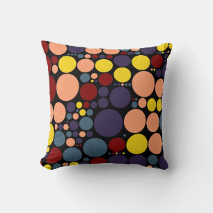 Coussin motif pois Rétro coloré