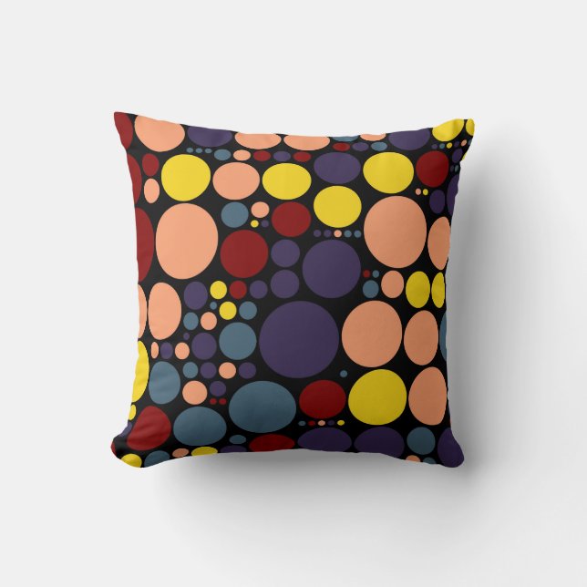 Coussin motif pois | Rétro coloré (Recto)