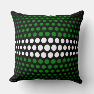 Coussin Motif Pois vert et blanc
