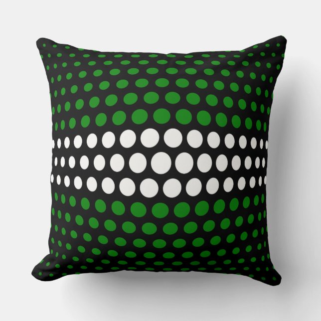 Coussin Motif Pois vert et blanc (Recto)
