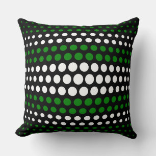 Coussin Motif Pois vert et blanc moderne