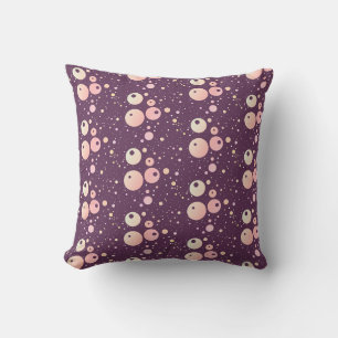 Coussin Motif pois violet foncé