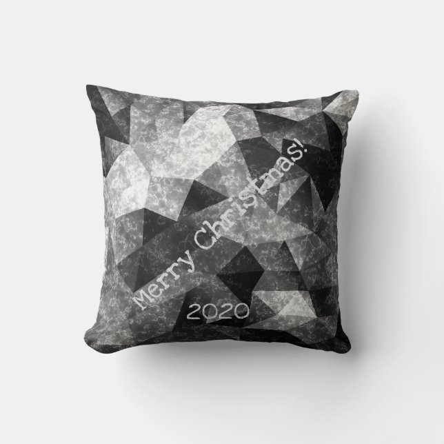 Coussin Motif polygonal en marbre (Recto)