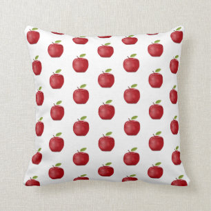 Coussin Motif Pomme rouge en blanc