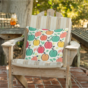 Coussin Motif pomme verger rétro MCM