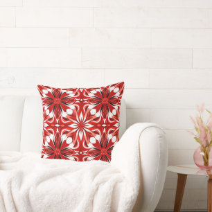 Coussin Motif populaire carrelage rouge