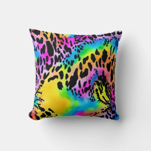 Coussin Motif Poster de animal coloré
