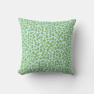 Coussin Motif Poster de animal moderne Green Leopard