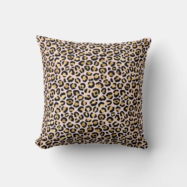 Coussin Motif Poster de animal Pastel Pink Leopard (Recto)