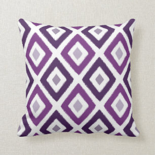Coussin Motif pourpre de diamant d'Ikat