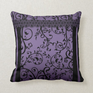 Coussin Motif pourpre de feuille de rouleau de mélange