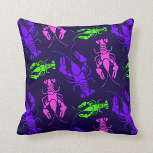 Coussin Motif pourpre de homard ou d'écrevisse coloré