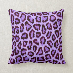 Coussin motif pourpre d'empreinte de léopard - punk rock