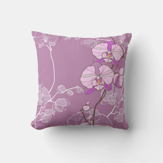 Coussin Motif pourpre d'orchidée (Recto)