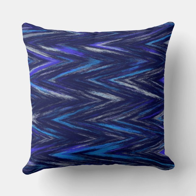 Coussin motif pourpre et bleu chevron (Verso)