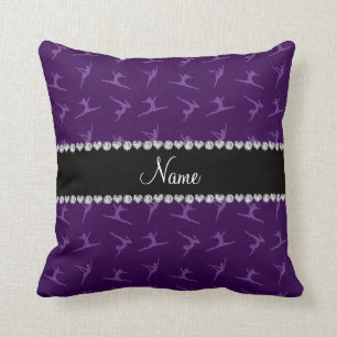 Coussin Motif pourpre nommé personnalisé de gymnastique