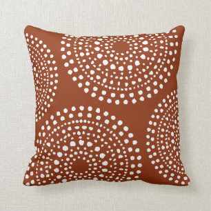 Coussin Motif primitif de la mosaïque de Boho Terra Cotta