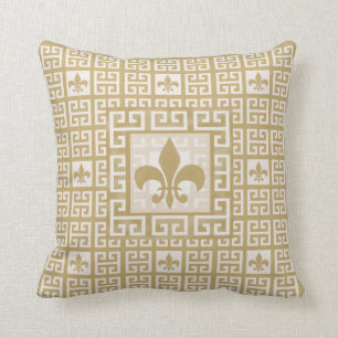 Coussin Motif principal personnalisé de Fleur de Lis Greek
