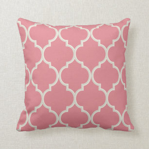 Coussin Motif Quatrefoil blanc rose   Couleur DO-IT-YOURSE