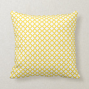 Coussin Motif Quatrefoil jaune