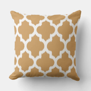 Coussin Motif Quatrefoil jaune et blanc réversible