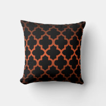 Motif Quatrefoil noir sur orange