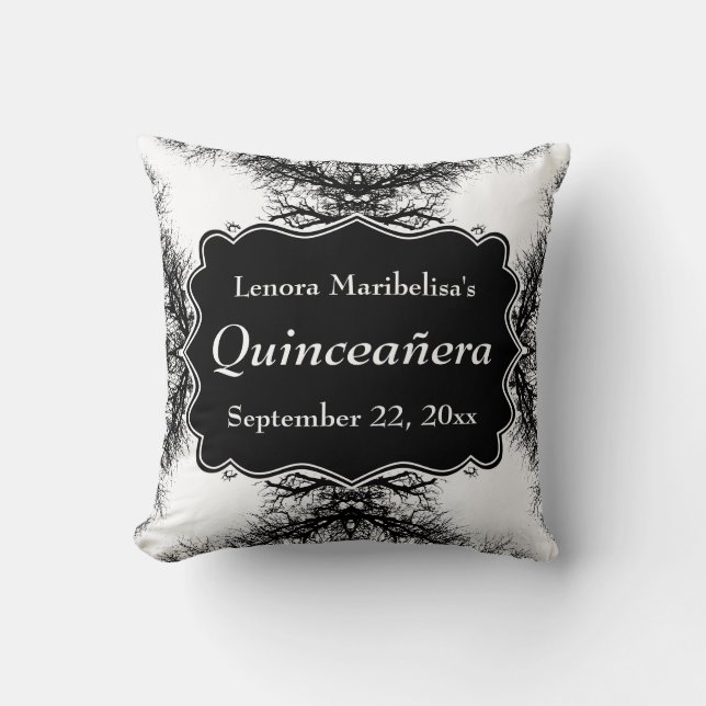 Coussin Motif Quinceanera d'arbres d'hiver (Recto)
