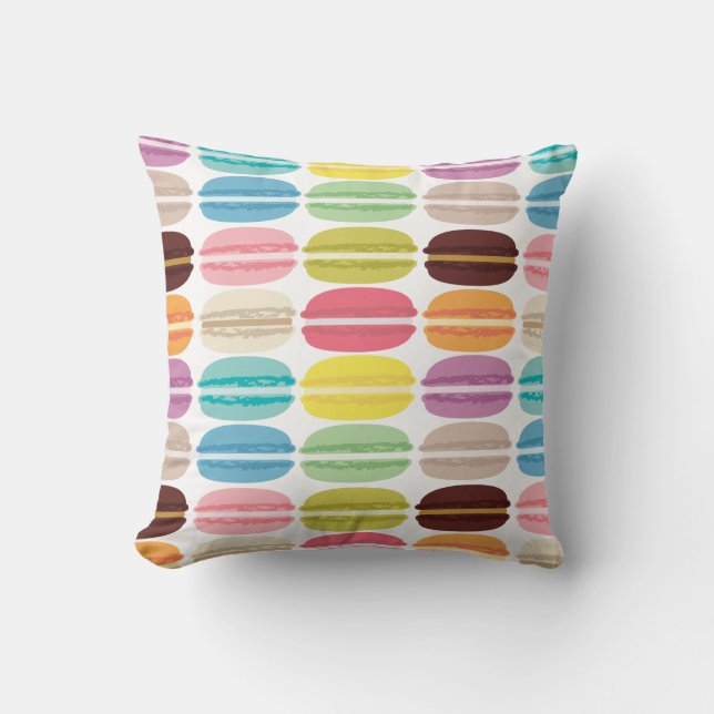 Coussin Motif Rainbow Macarons (Recto)