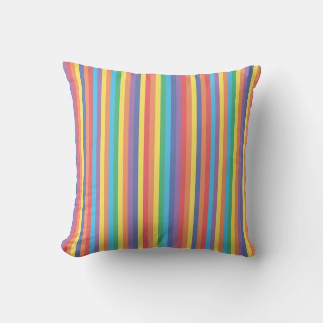Coussin Motif Rainbow Stripes (Recto)