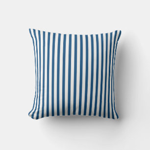 Coussin Motif rayé bleu et blanc classique