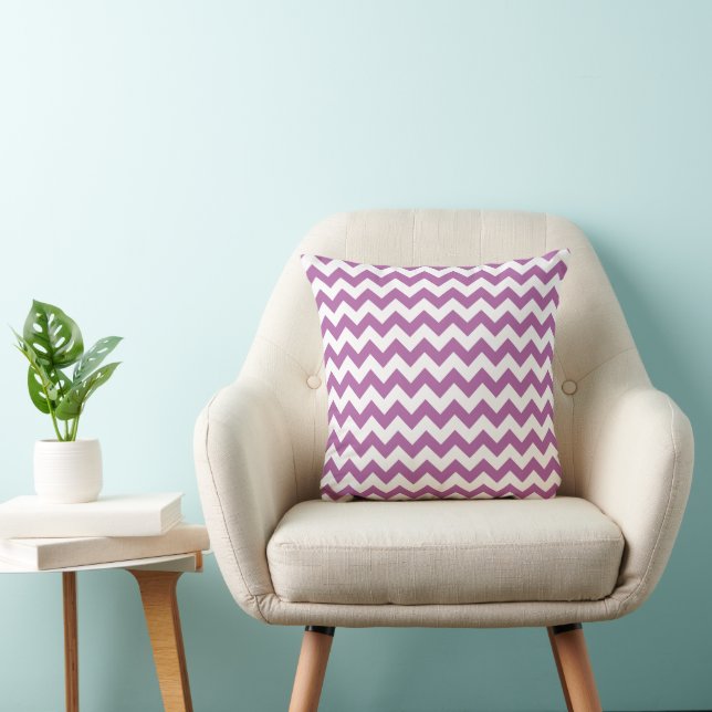 Coussin Motif rayé chevron rose élégant (Chaise)