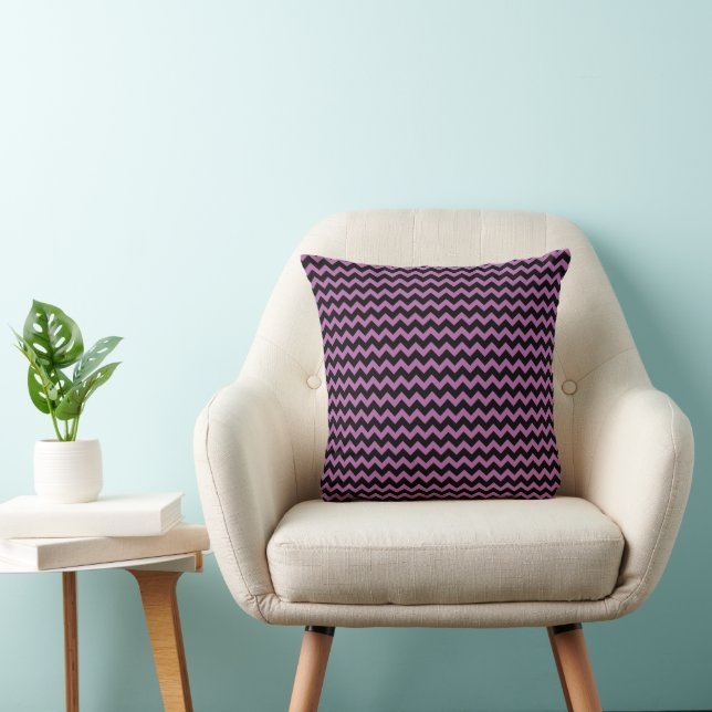 Coussin Motif rayé chevron rose moderne (Chaise)