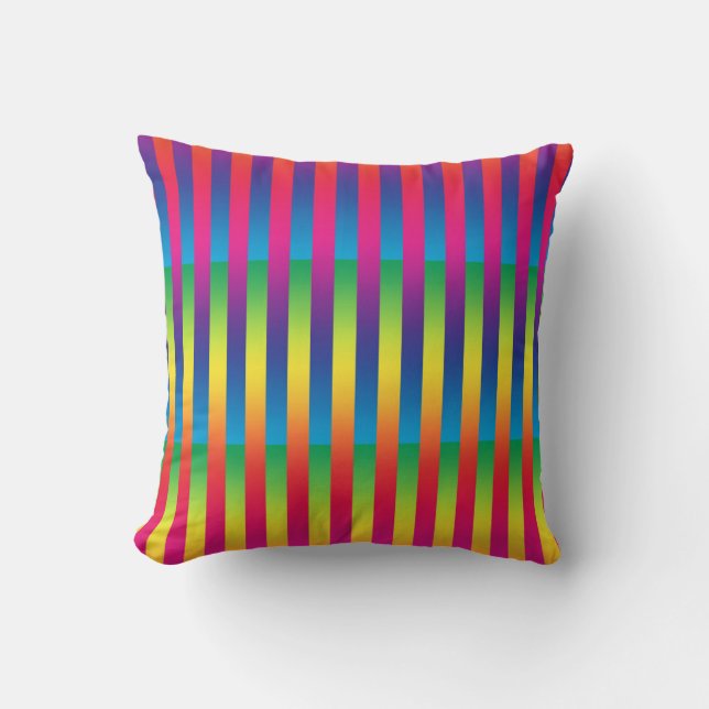 Coussin Motif rayé coloré (Recto)