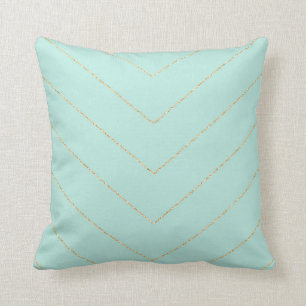 Coussin Motif rayé de menthe et d'or