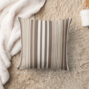 Coussin Motif rayé de ton terreux neutre