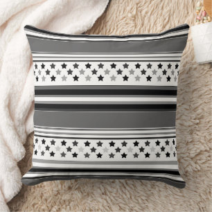 Coussin Motif rayé horizontal avec des étoiles